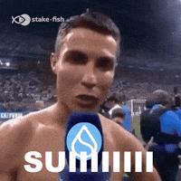 GIF de Ronaldo con criptomonedas de stake.fish